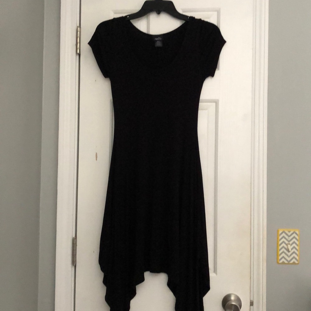 knee length black dress